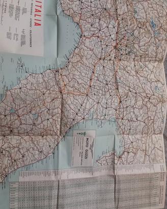 Cartina Moto Guzzi originale De Agostini – 1958