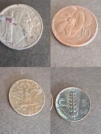 lotto 4 monete rare regno 20 centesimi 1936, 1919