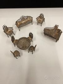 Pregiato Set in Miniatura in Filigrana d’Argento