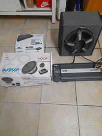 Impianto hi fi auto  amplificatore casse sub