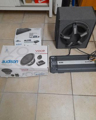 Impianto hi fi auto  amplificatore casse sub