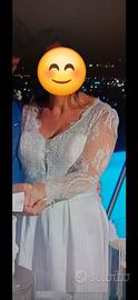 Abito sposa sartoriale mikado e pizzo chantilly
