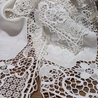 #Set di 3 centrini  misto lino#