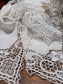 #Set di 3 centrini  misto lino#