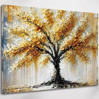 Stampa su tela 90x60 - Quadro "Albero a 24 carati"