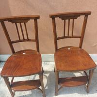 Coppia sedie fine 800 con inginocchiatoio  in noce