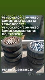 vend  cerchi alfa romeo giulietta e fiat grand pun