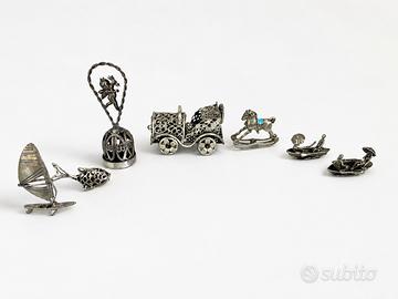 Collezione di miniature vintage in argento 800