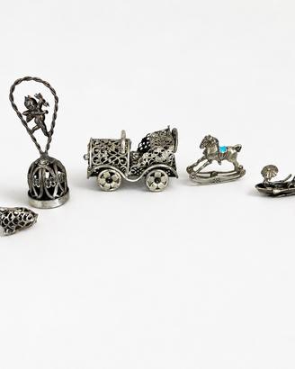 Collezione di miniature vintage in argento 800