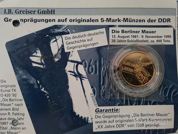 Moneta commemorativa 5 Mark 1989 Germania Est DDR