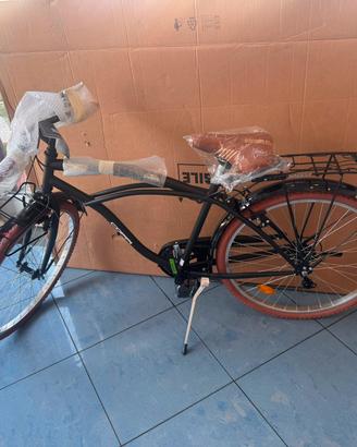 bicicletta city Coppi 28" nero con portapacchi 