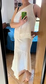 Completo in lino sartoria fatto a mano tg60/62IT