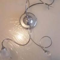 lampadario in vetro e acciaio 