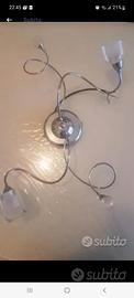 lampadario in vetro e acciaio 