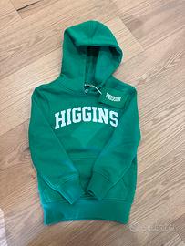 Felpa Higgins verde 110/116 nuova con cappuccio