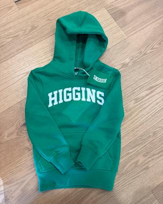 Felpa Higgins verde 110/116 nuova con cappuccio