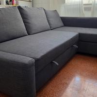 Divano letto angolar/contenitore grigio scuro IKEA
