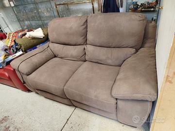 Divano relax in alcantara colore tortora 2 posti 