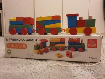 Treno in Legno Giocattolo "Il Trenino Colorato" - 