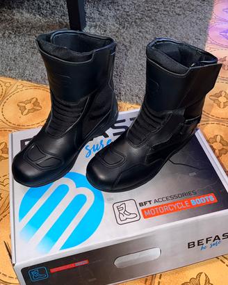 Stivali moto pelle neri BeFast 45 con protezione