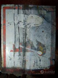 Pericolo d'incendio tabella smaltata vintage