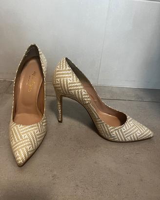 Scarpe con tacco a fantasia geometrica