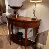 Consolle Mezzaluna in Legno finito a cera