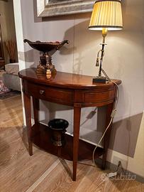 Consolle Mezzaluna in Legno finito a cera