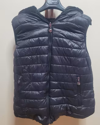 Gilet smanicato reversibile tg M/L cin cappuccio