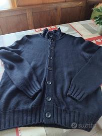 Cardigan "Ragno" XL lana merino100% blu