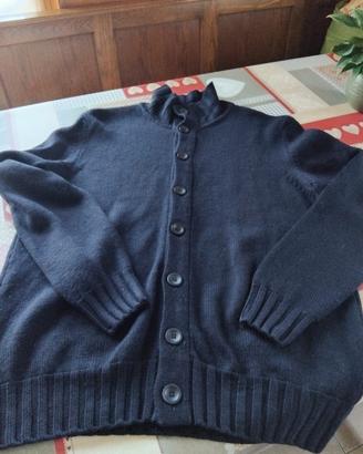 Cardigan "Ragno" XL lana merino100% blu