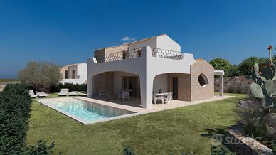 Villa singola in San Teodoro, piscina e vista mare