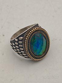 Anello Uomo Argento 925 Chevalier Pietra Cangiante