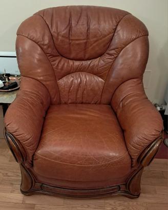 MARCA VAMA  2 DIVANI LETTO+ POLTRONA in vera pelle