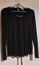 Blusa nera maniche lunghe taglia 46