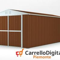 Box garage auto in Acciaio 327x611 legno scuro