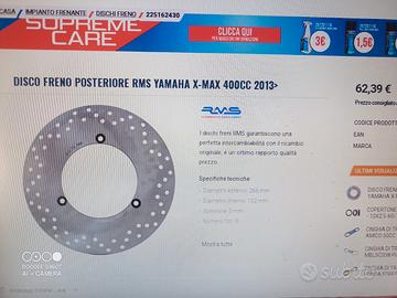 disco posteriore Yamaha xmax 400