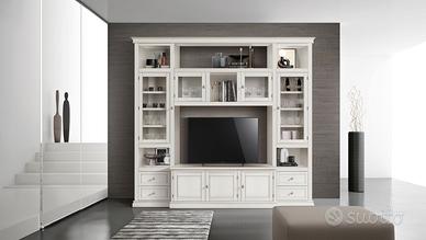 PARETE ATTREZZATA IDEALE COME LIBRERIA E PORTA TV