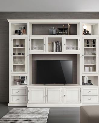 PARETE ATTREZZATA IDEALE COME LIBRERIA E PORTA TV