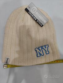 cappello bianco NY nuovo 19x21cm taglia unica