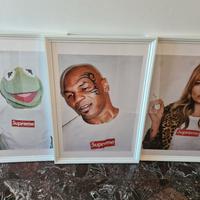 3 poster delle campagne pubblicitarie SUPREME