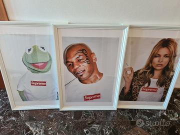 3 poster delle campagne pubblicitarie SUPREME