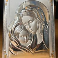 Icona Madonna con Bimbo in Argento