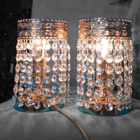 coppia di abat-jour vintage con Swarovski
