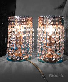 coppia di abat-jour vintage con Swarovski