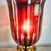 Lampada Vintage Anni '60/70 Vetro Rosso Rubino e O