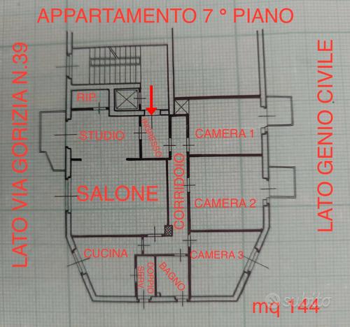 Appart. mq.144 via Gorizia 39 Prezzo Trattabile