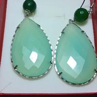 orecchini argento con agata verde e amazzonite