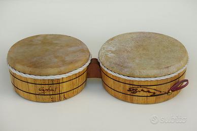 Bonghi tamburi doppi accoppiati artigianali