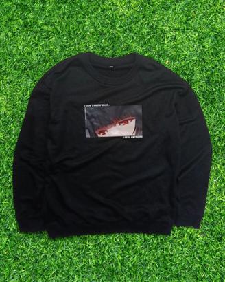 felpa anime XL nera maniche lunghe 